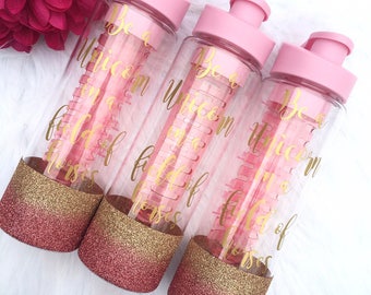 Unicorn Water Bottle /Water bottle With Tracker /Glitter Water Bottle /Fitness Bottle /Pink Water Bottle / Water Bottle with timer