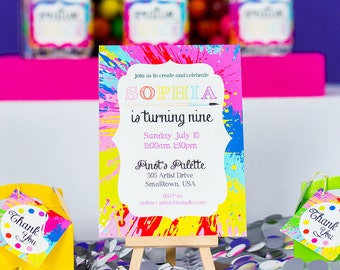 Art Party Invitation Instant Download - Printable Painting Party Invitation - Instant Download Art Birthday Invitation by Printable Studio