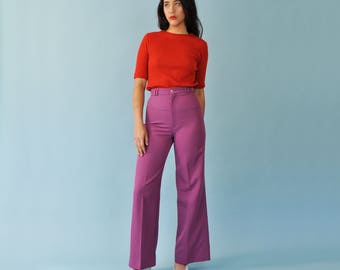 purple bell bottom pants