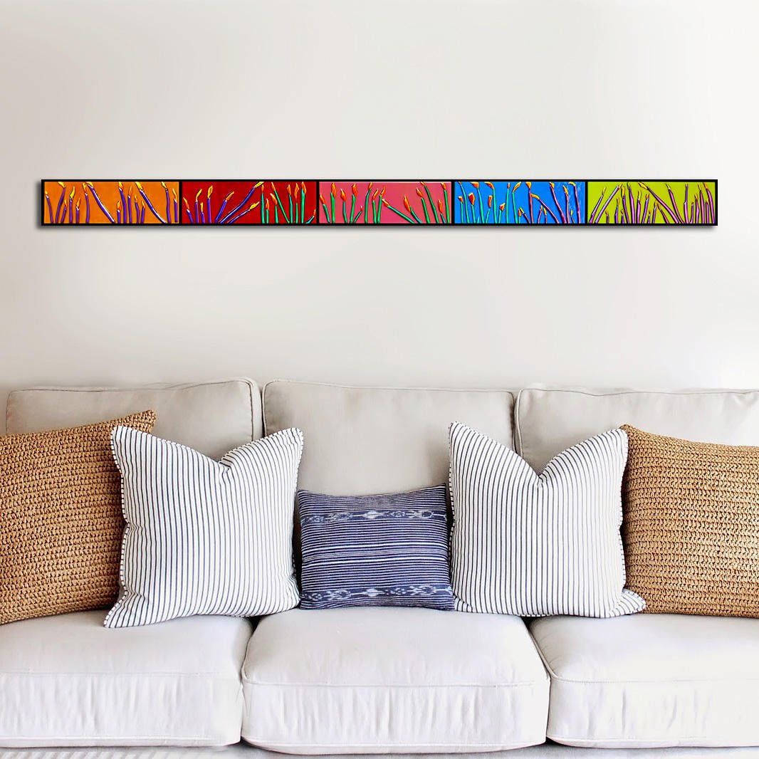 4 FT Horizontal Floral Wall Panel. Home Decor for Narrow