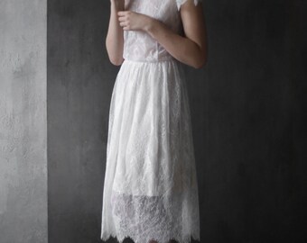Short lace wedding dress, Short wedding dress, Lace Summer bridesmaid dress, Summer wedding dress, 0120 // 2017