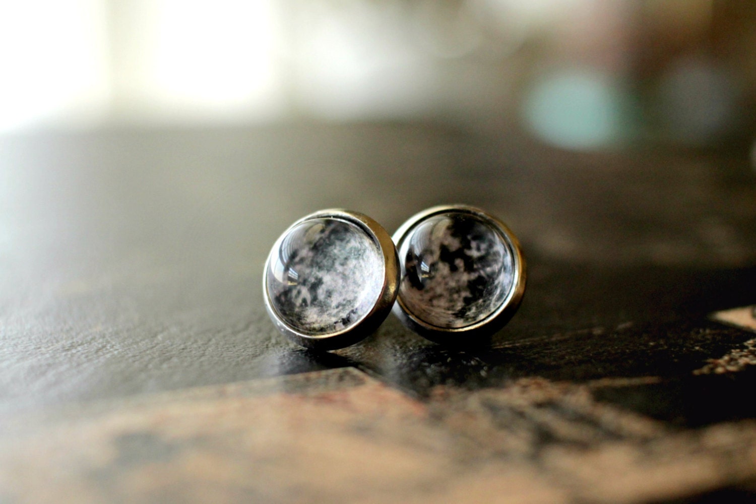 tiny moon earrings