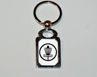 Disc golf keychain, disc golf basket, frisbee golf, novelty keychain, sports keyring, ace, disc golf, alternative sports, disc keychain