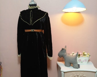Midi Black Dress, Black dress, Dress, 60s Dress,Black Sophisticated Vintage Dress For Women 1960s, Midi Dress, Long sleeves Dress,Dress