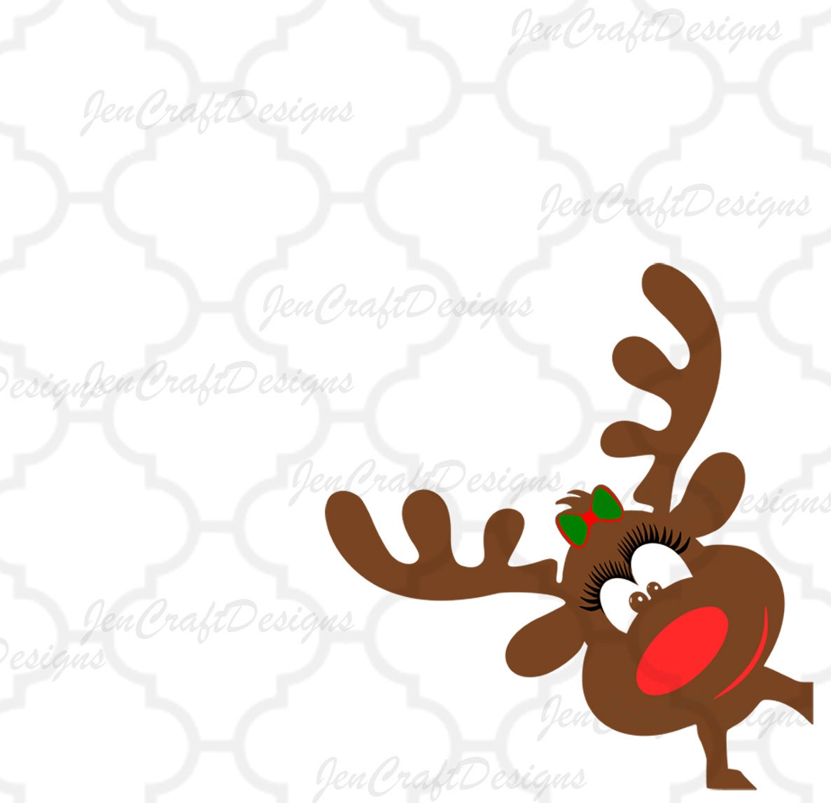 Download Girl Reindeer Peeking SVG,EPS Png DXF,digital download files for Silhouette Cricut, vector Clip ...