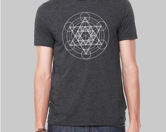 Sacred Geometry Shirt, Metatrons Cube, Graphic Tees for Men, Mens Tshirt, Graphic Tee, Gift For Men, Clothing, T Shirt, T Shirts For Men