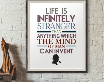 Sherlock holmes quotes, quote poster, quotes prints, digital prints, typography print, modern wall decor, quote wall art, life quotes prints