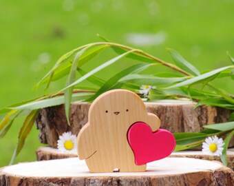 Penguins, wooden penguin figurine, long distance boyfriend gift, birthday gift, cake topper, polar Antarctic animals, children best friend