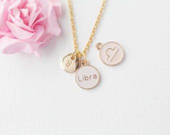 Libra Zodiac Sign Astrology Necklace, Libra Necklace, star sign necklace,star sign necklace, December and January birthday /GFDISCLIBRA1