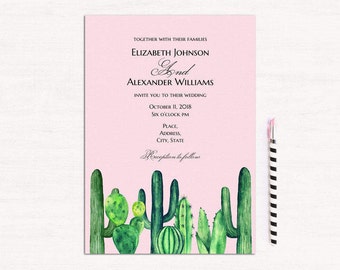 Cactus Invitation Template 6