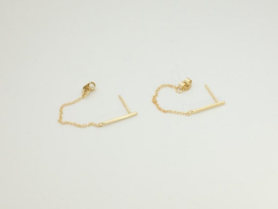 Dangle chain earrings dangle earrings gold earrings