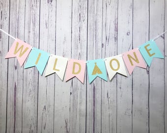 Wild One Banner, Wild One Birthday, 1st Birthday, Wild One Girl, Tribal Banner, Tribal Teepee, Pow Wow Party, Wild One Cake Smash, I Am One