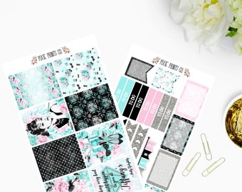 Breakfast at Tiffany's Planner Sticker Kit for use with, Erin Condren, Life Planner, Mambi, Happy Planner, Planner Stickers