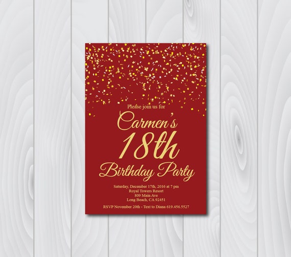 Red And Gold Invitation Templates 4