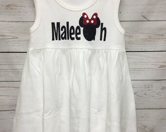 Minnie Mouse Dress, Personalized Name Dresses, Disney Dress, Personalized Dress, Girls clothing, Toddler girl clothing, toddler girl dresses