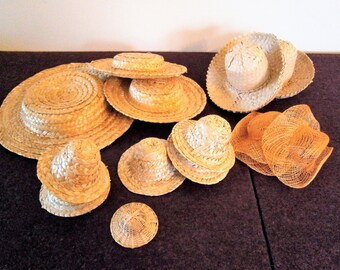 Hats Straw Woven Crafts Dolls Ornaments Cake Toppers Embellishments Decor Miniature Pretend Play Bowlers Chinese Pit Helmets Farmers Mexican