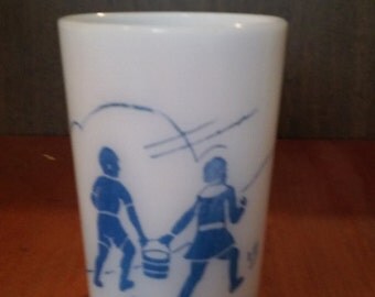 Vintage Milkglass Jack & Jill cup probably 1950's