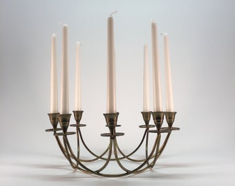 Large brass candelabra centerpiece