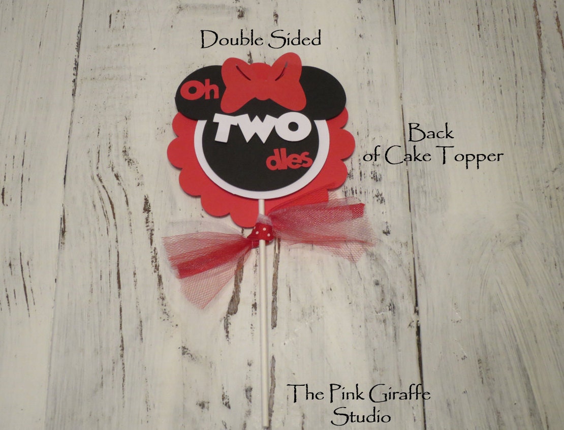 Oh TWO dles Cake Topper, Free US Shipping, Minnie Mouse TWO dles Cake ...