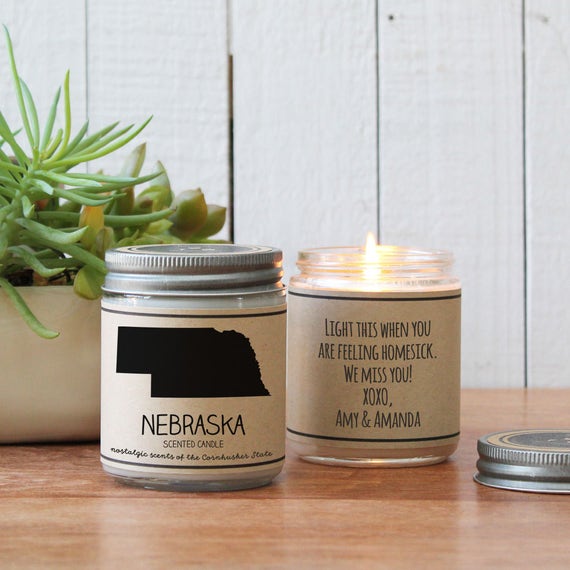 Nebraska Scented Candle Homesick Gift Feeling Homesick