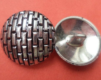 23 mm (6014) metal buttons 6 metal buttons silver