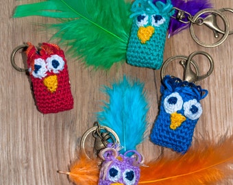 Crochet owl keychain | Etsy