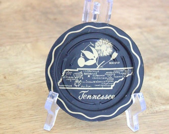 Vintage Tennessee metal coasters, vintage Tennessee coaster set, vintage Tennessee decor