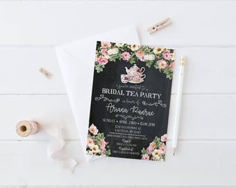 Bridal Tea Party Invitation | Tea Party Invites | Bridal Shower Invite | Boho Wedding | Engagement Tea Party | Floral Bridal Shower Invites