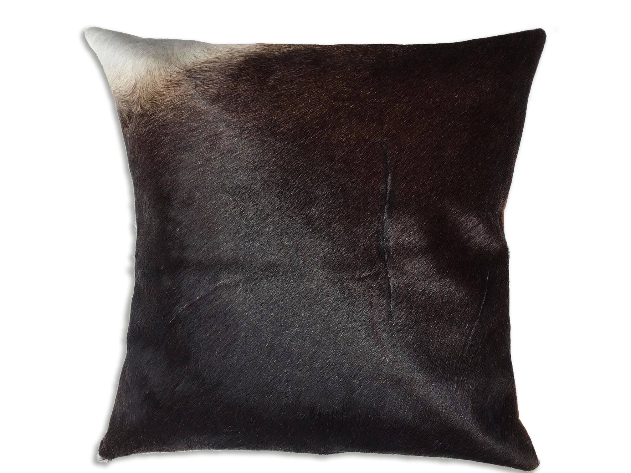 black cow hide pillow