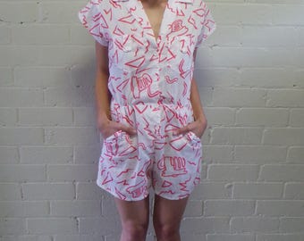80's Print Playsuit