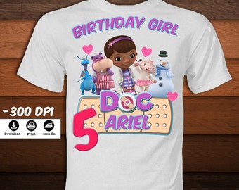Personalized Doc Mcstuffins Birthday Shirt-Printable Disney Doc Mcstuffins Iron on Transfer birthday party decoration- DIGITAL Download