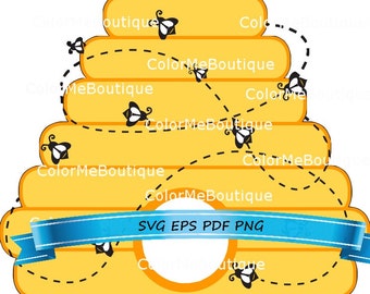 Honey Bee Hive Clipart