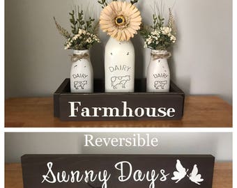 Milk Bottle Decor Dairy Jar Centerpiece Farmhouse Decor Farm Kitchen Decor Rustic Country Table Decor Mason Jar Centerpiece Dairy Bottle