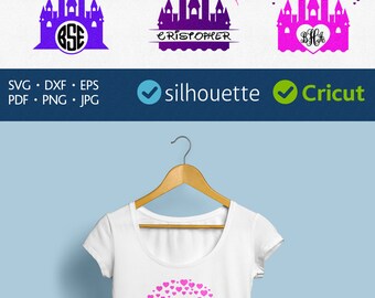 Castle Svg Castle monogram Svg Cinderella Castle Svg Split Frame Cricut Cut Files Svg Princess Castle download Castle Silhouette Svg Dxf Png