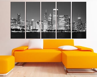 Chicago Skyline Wall Art chicago wall art | etsy Chicago Skyline Wall Art chicago wall art | etsy