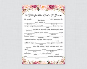 Wedding mad lib | Etsy
