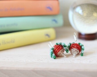 Luna lovegood radish earrings, dirigible plums, radishes, Harry Potter, pending Luna lovegood.