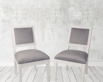 Accent Chairs - white and grey, "The Sisters"