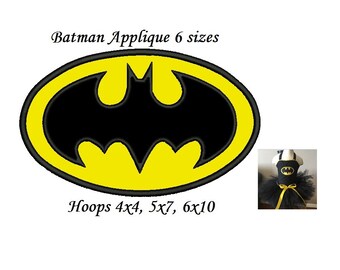 Batman Applique Design - 6 sizes Instant Download