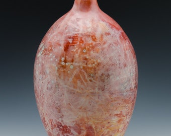 Raku Saggar Fired Bottle