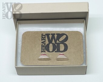 Recycled skateboard stud earrings