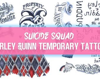 Suicide Squad Harley Quinn Temporary Tattoo Sets