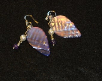 Abalone Earrings with Pearl