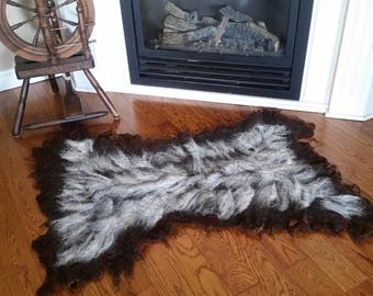 Unbearskin Rug-alpaca and corriedale wool felted rug