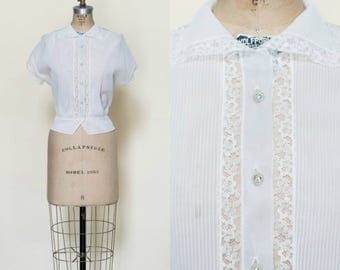 1950s Blouse --- Vintage Sheer Blouse