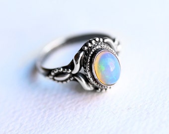 Unique genuine opal ring related items | Etsy