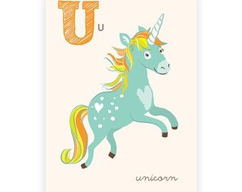 U is for unicorn | Etsy