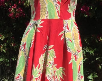 1940s Tropical Hawaiian Dress