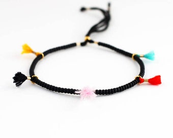 Friendship Bracelet with Tassels Beaded Friendship Bracelet Beaded Bracelet Tassel Bracelet BFF Gifts Delicate Bracelet