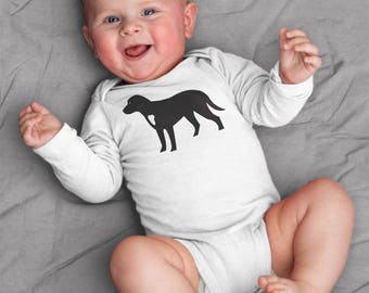 Baby clothes, Black Labrador baby bodysuit, baby boy, baby girl, baby shower gift